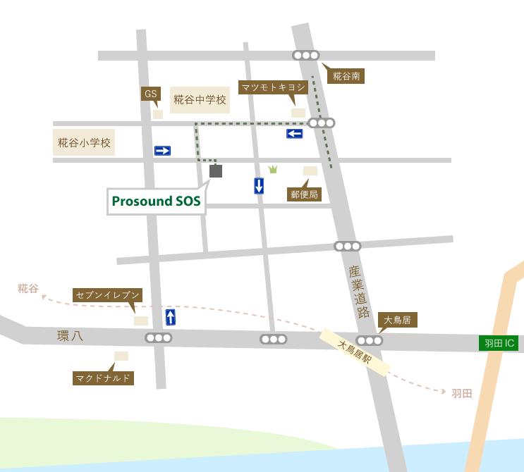 産業道路からのルート