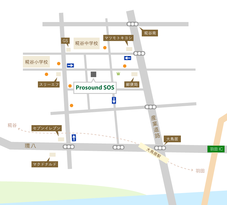 大鳥居駅・西口からのルート